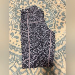 purple patterned leggings